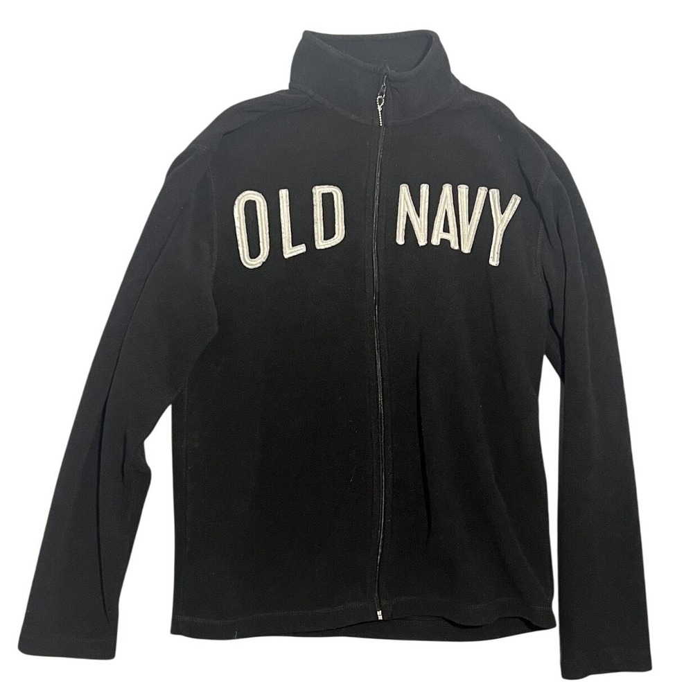 VTG Old Navy Men's Black Full Zip Fleece Activewear Jacket Size M Medium